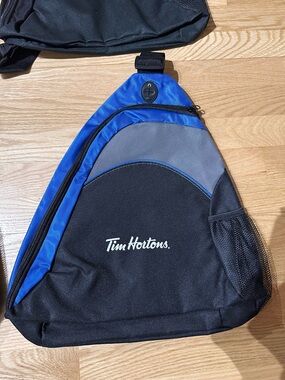 Tim Hortons Black & Blue Sling Backpack - Single Strap Carry